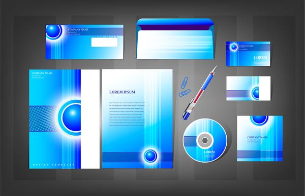 blue abstract corporate identity templates