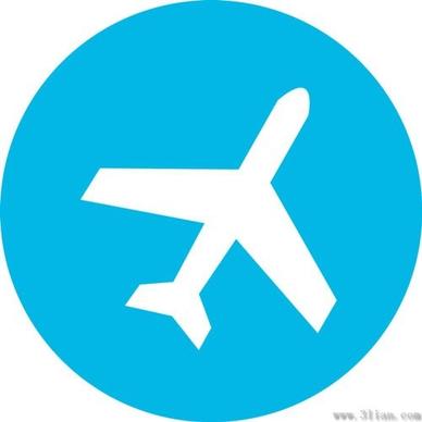 blue airplane icon vector