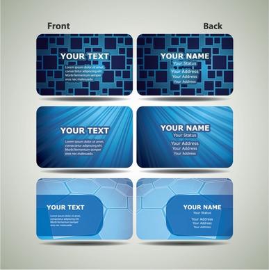 business cards modern blue flat technology geometry rays
