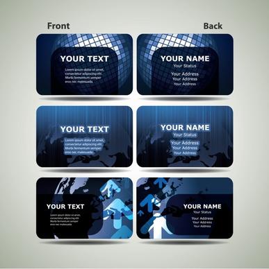 business cards templates modern dark blue global decor