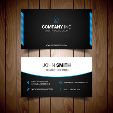 blue and black elegant business card