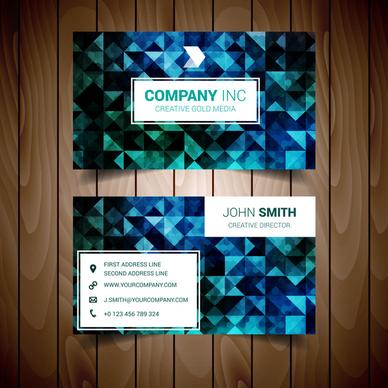 blue and green abstract corporate business card