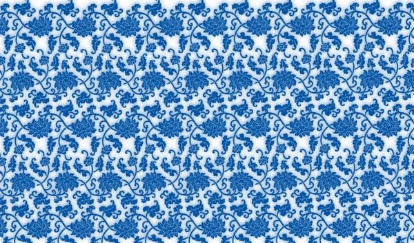 Blue and White Porcelain Seamless Vector Background
