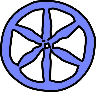 Blue Antique Wheel clip art