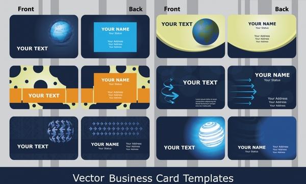 business card templates modern dark technology decor