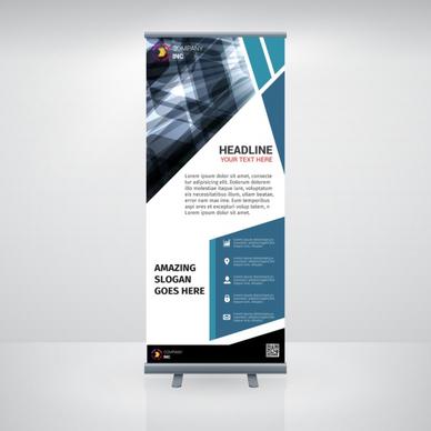 blue business roll up banner