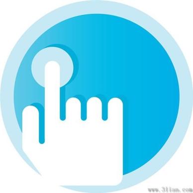 blue button icon vector