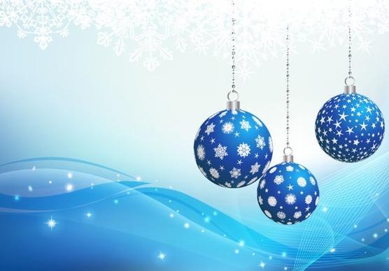 blue christmas ornament backgound vector graphic