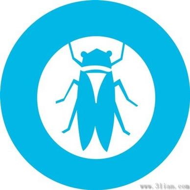 blue cicada icons vector