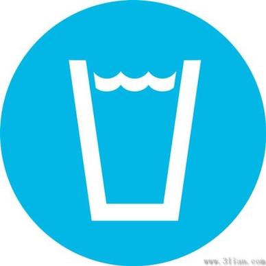 blue cup icon vector