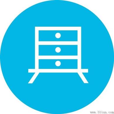 blue cupboard icons vector