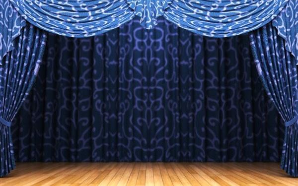 blue curtain and stage highdefinition picture