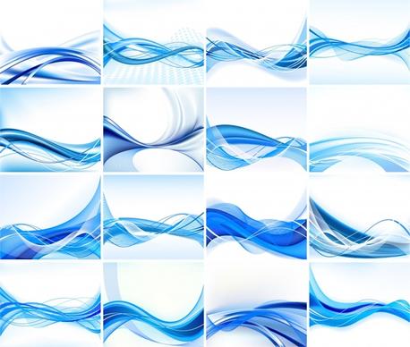 abstract background templates dynamic blue curved lines decor