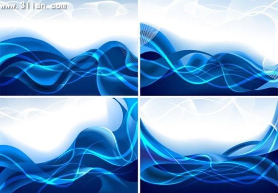 waves background templates modern blue motion decor