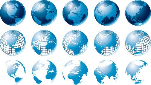 blue earth with maps vector