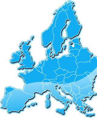 blue europe map design vector