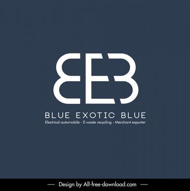 blue exotic blue logotype elegant symmetric flat texts decor