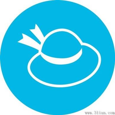 blue fashion hat icon vector