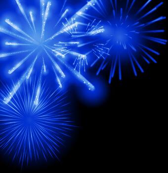 blue fireworks vector background