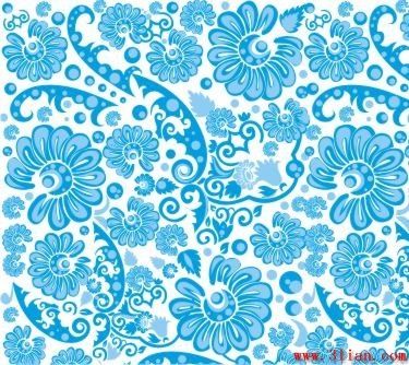 blue floral pattern vector