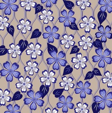 blue floral seamless pattern vector