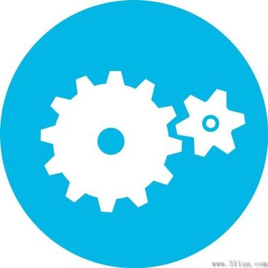 blue gear icon vector