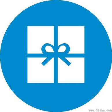 blue gift box icon vector