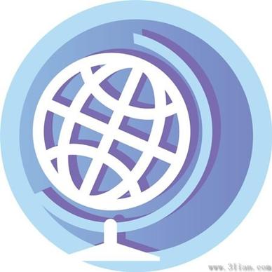 blue globe icon vector
