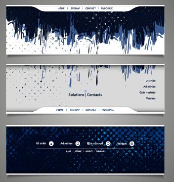 blue grunge vector banners