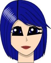 Blue Hair Girl  Head Face clip art