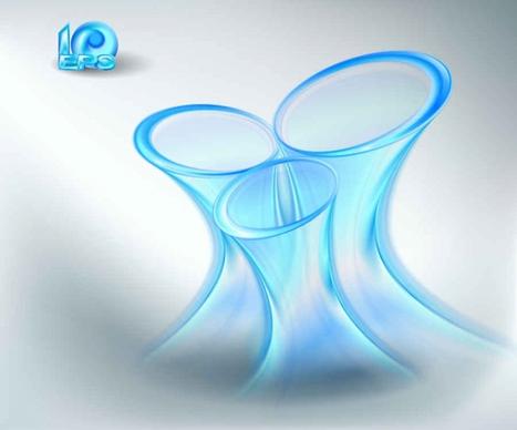 blue halo effects vector background