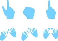 blue hand gesture vector graphics