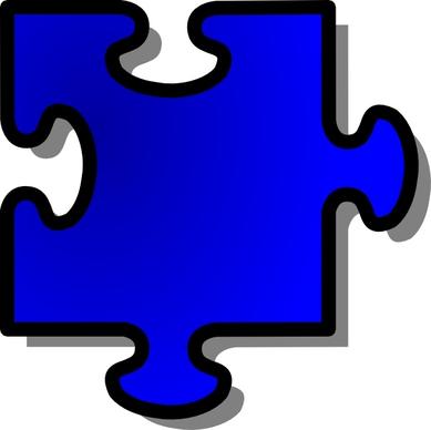 Blue Jigsaw Piece clip art