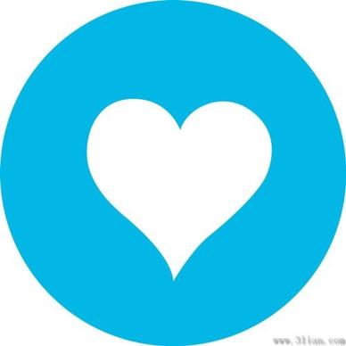 blue love heartshaped icon vector