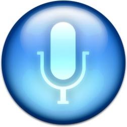 Blue microphone round sign