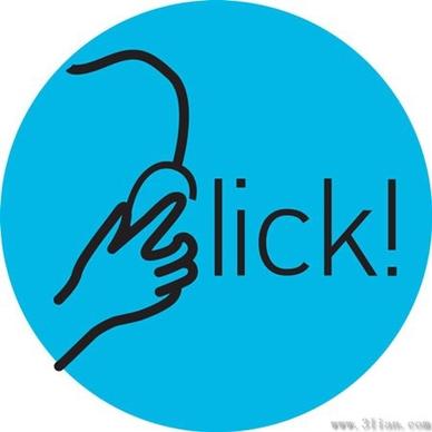 blue mouse click on the icon vector