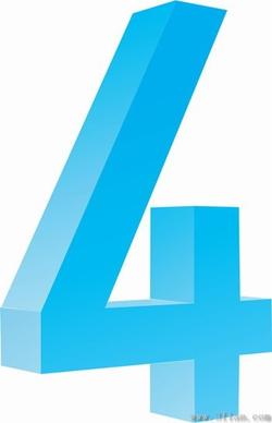 blue number four icons vector