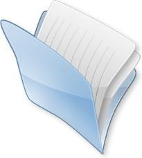 Blue open document folder