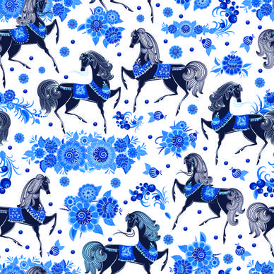 blue ornaments floral pattern vector
