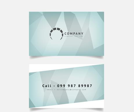 blue polygon logo business card vector design