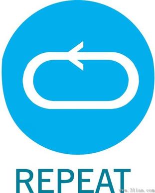blue repeat icon vector