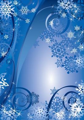 christmas background twinkling blue snowflakes decor