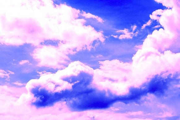 blue sky and pinkish clouds