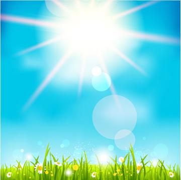 blue sky and sun nature background