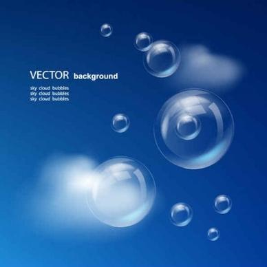 blue sky with bubbles vector background graphics