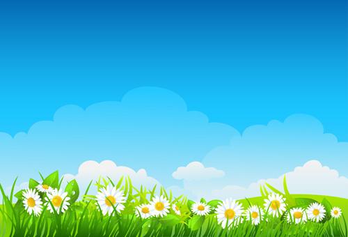 blue sky with nature vector background vector