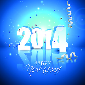 blue style14 new year christmas background vector