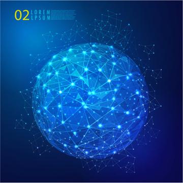 blue style global network business background