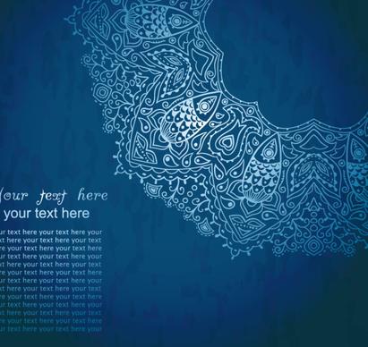 blue style vintage lace vector background