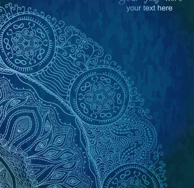 blue style vintage lace vector background